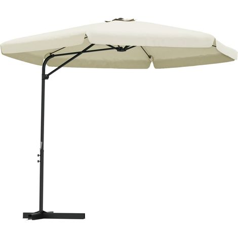 Garden Parasol with Steel Pole 300 cm Sand White vidaXL (1/5)