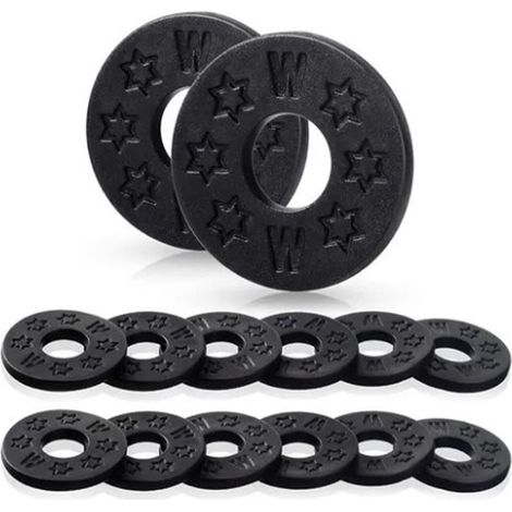 Lot de 12 rondelles en caoutchouc noir pour guitare, anti-dérapant décoratif, kit de verrous pour sangle de guitare basse (1/5)