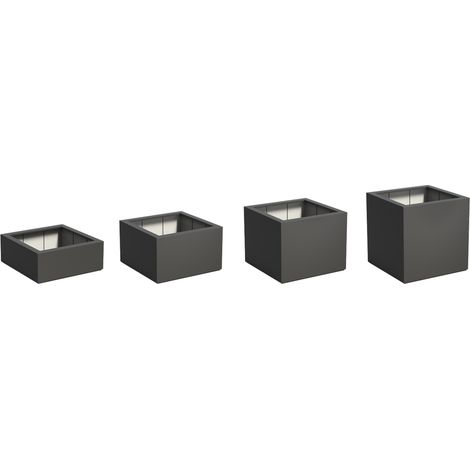 Adezz Pflanzgefäß Carrez mit Boden Fiberglas Pflanzkübel Blumenkübel schwarz