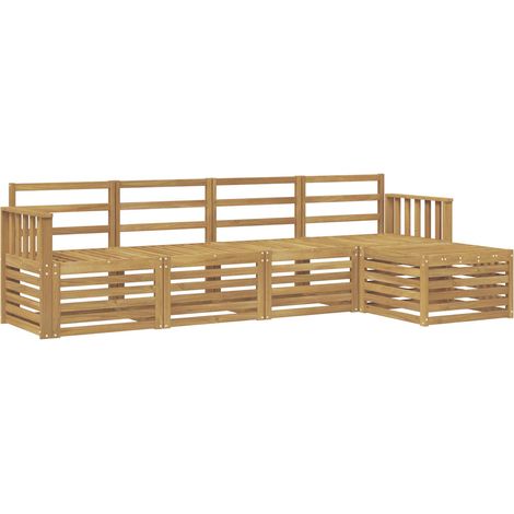 Conjunto de sofás de exterior 5 uds. 5 plaza Blanco vidaXL (1/5)