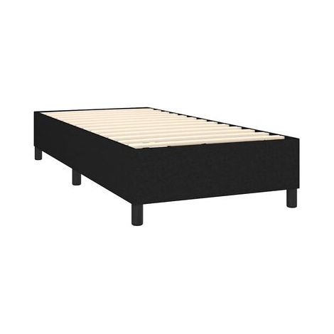 Sommier Snowco noir 100 × 200 cm (avec matelas et lampe LED), tissu, tissu doux et respirant, éclairage led d’ambiance, pour chambre, confort quotidien, assemblage rapide (1/5)