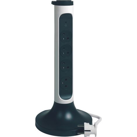 Legrand – Multiprise verticale 4 prises 2P+T – Para-foudre avec interrupteur On/Off – Pour espaces de travail et bureaux