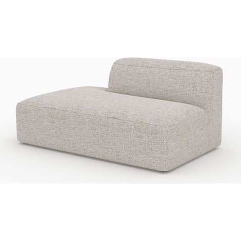 Méridienne dossier à droite pour canapé modulable en tissu beige - Hestia (1/5)