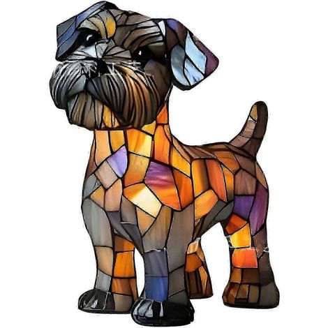 Lampe Chien Série Chien Veilleuse Art Résine Décoration Canine Accessoire de Bureau Décoration Intérieure ( B ) (1/5)
