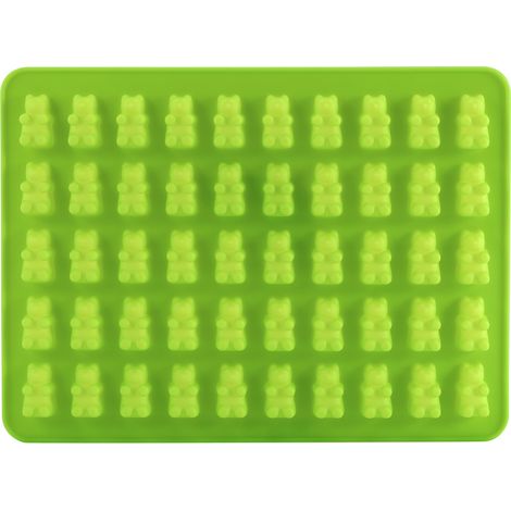 GLOGLOW 50 Cavités Silicone Gummy Bears Moules Bonbons Chocolat Moule avec Bonus Compte-Gouttes Silicone Gummy Moule Gumdrop Jelly Moules (1/4)