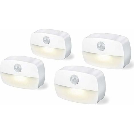 Set mit 4 batteriebetriebenen, bewegungsaktivierten Innenleuchten (3A) für Schränke, Treppenhäuser, Flure, Küchen und Schlafzimmer (Batterien nicht enthalten) - LIAIKI
