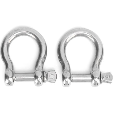 2pcs Mousqueton D-Ringe en Acier Inoxydable Haute Capacité de Charge 700kg pour Camping Randonnée Sports Extérieur (M14) (1/5)