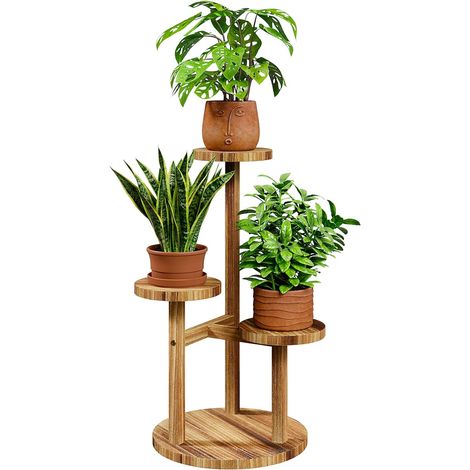Étagère Plante à 3 Niveaux, Porte Plante Intérieur Extérieur, Support Plante, Meuble Plante pour Fleurs, Terrasse, Jardin, Balcon, Salon. (1/5)