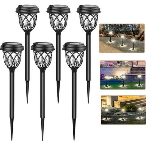 Projecteur solaire extérieur étanche LSLJS, éclairage jardin paysager sans fil, spots de jardin pour allée et terrasse, lot de 6, énergie solaire LED, promotion été (1/5)