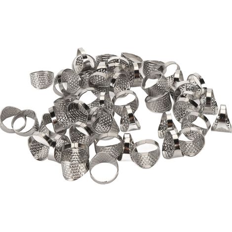 50 Stück Metall-Nähfingerhüte, verstellbare Größe, rostbeständig, DIY-Werkzeug, Quilt-Fingerschutz, Fingerschutzring für Bastelarbeiten (1/5)