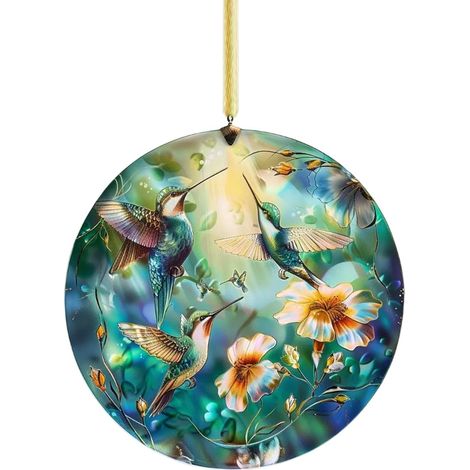Kolibri Ornament Leichter 2D Vogel Anhänger bunter 2D Acryl