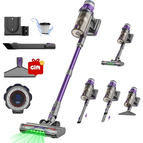 Aspirateur sans fil, filtre HEPA, 70 minutes d'autonomie, Violet, UE (1/2)