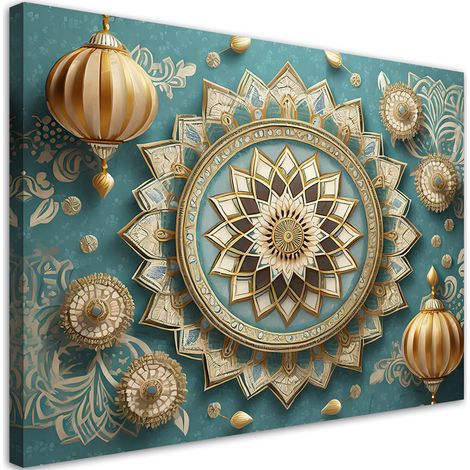 Tableau déco Mandala Rosette Orientale 90x60 (1/5)