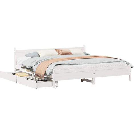 Maison Exclusive - Letto senza Materasso Bianco 180x200 cm Legno Massello di Pino