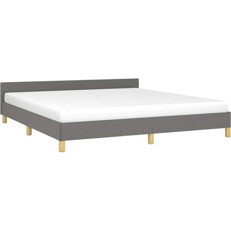 Bettgestell ohne Matratze Dunkelgrau 160x200 cm Stoff vidaXL (1/4)