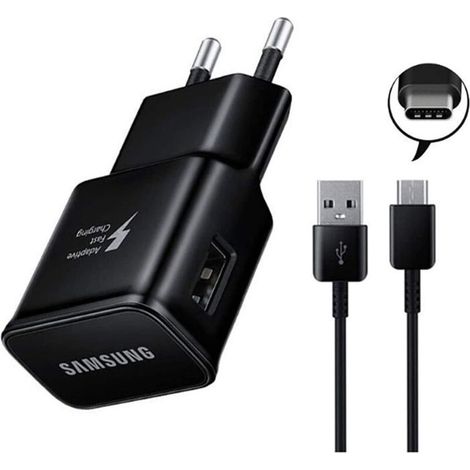 Ladegerät Adapter - SAMSUNG - EP-TA200EBE - USB-C Kabel EP-DG970BBE - Schnellladung - Schwarz (1/5)