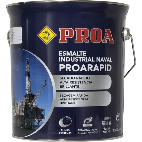 ESMALTE NAVAL E INDUSTRIAL PROARAPID. Gris Medio RAL 7042. 750 ML. BRILLANTE. Esmalte de secado rápido y gran dureza. PROA
