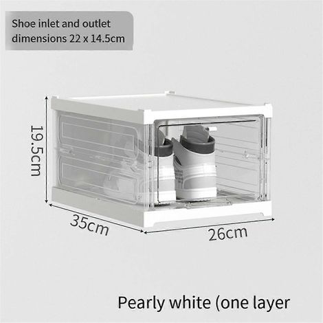 Faltbarer, integrierter Schuhbox-Organizer-Schrank, transparent, grün