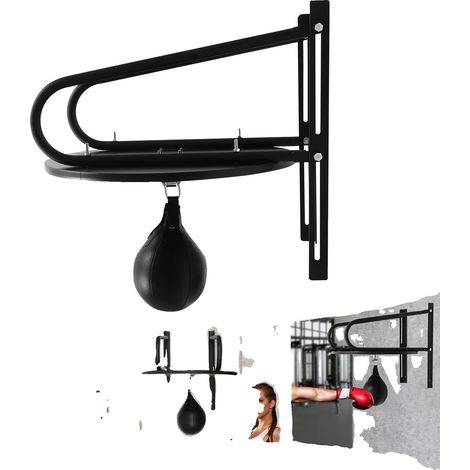 Entraînement de boxe avec cible à balle tournante, hauteur réglable, matériau durable, installation murale (1/5)