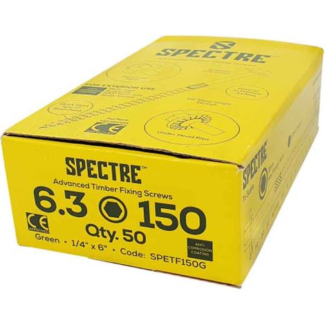 ForgeFix SPETF100G Spectre TimberFix Screws 6.3 x 100mm (Box 50) FORSPETF100G (1/3)