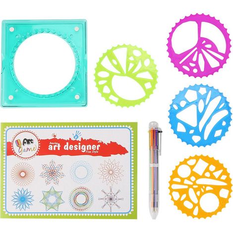 Règle de dessin géométrique en plastique pour enfants - Outil de création artistique et jouet éducatif (1/5)