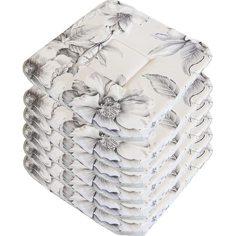 Set 6 Cuscini Sedia Cotone Con Alette Lavabili Morbidi Universali Coprisedia Shabby Chic