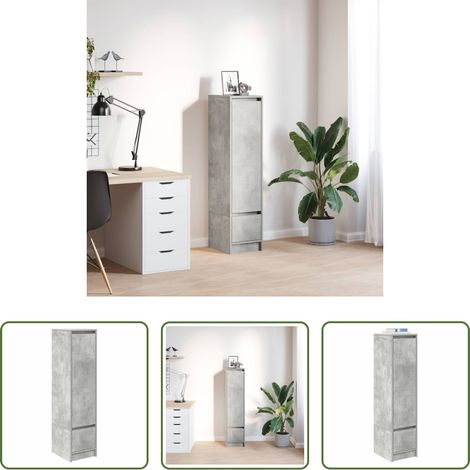vidaXL Hochschrank - Highboard Betongrau 29,5x34x119,5 cm Holzwerkstoff (1/5)