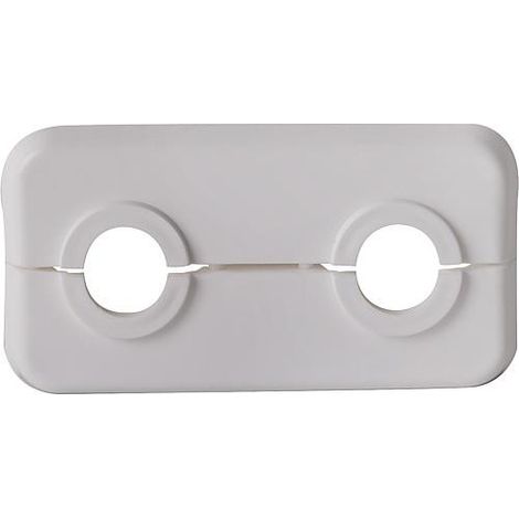 Rosaces doubles fendues, PP LxlxH  95 x 50 x 7 mm, diam. 15 mm blanches, 10 pieces