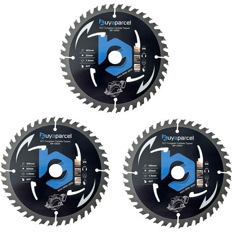 3x BAP Trade Pro Circular Saw Blade 165mm X 20 40 Teeth Carbide Tipped Long Life (1/5)