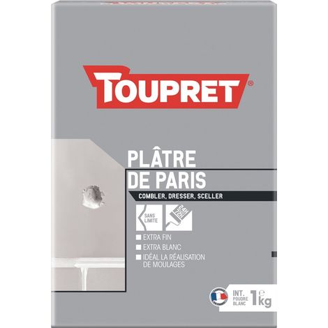 Plâtre De Paris 1kg Séchage Rapide, Finition Lisse - Toupret