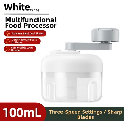 Picadora de ajos manual multifuncional con tres ajustes regulables, 100 ml, blanca - OTROS