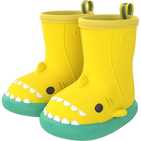 paire de bottes de pluie pour tout-petits, bottes en caoutchouc pour filles et garçons, motif mignon, en EVA, antidérapantes et imperméables, chaussures d'extérieur pour bébés, jaunes, 16 cm (1/5)