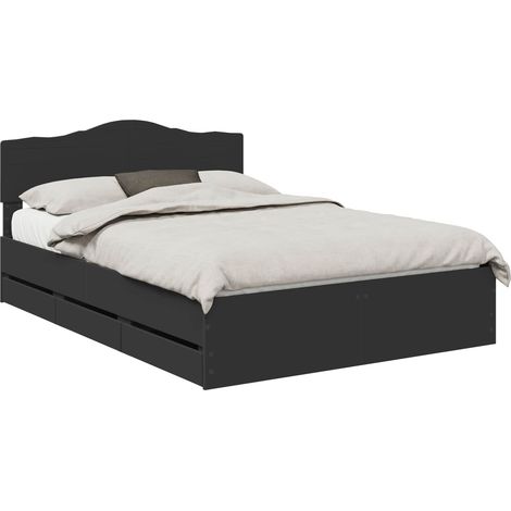 Maison Exclusive - Bettrahmen mit Schubladen Schwarz 160 x 200 cm