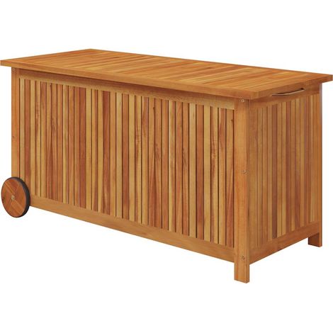 Gartenaufbewahrungsbox mit Rollen 113x50x58cm Akazienholz