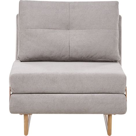 Sillón cama individual de tela sofá para 1 persona plegable gris Jerslev (1/5)
