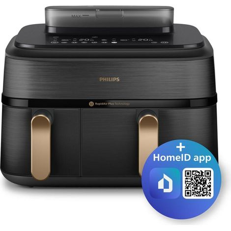 Philips Air Fryer NA552/00 Black Two Baskets 6L 3L