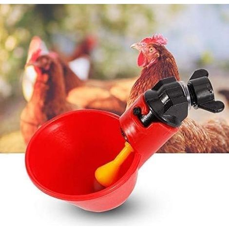 5 Pcs Breuvoir de Poulet en Abreuvoir Poules Chick Drinker Tasses Automatiques Chicken Acier Inoxydable Eau Côté Horizontal Mamelons Poulet Volaille Lapin Buveur (Bol à Eau à vis Fixe) (1/3)