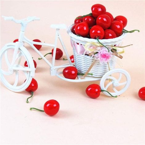 TrAdE Shop Traesio - Ciliegia 20 Pezzi Ciliegie Artificiale 6cm Decorazione Frutta Finta Centrotavola -