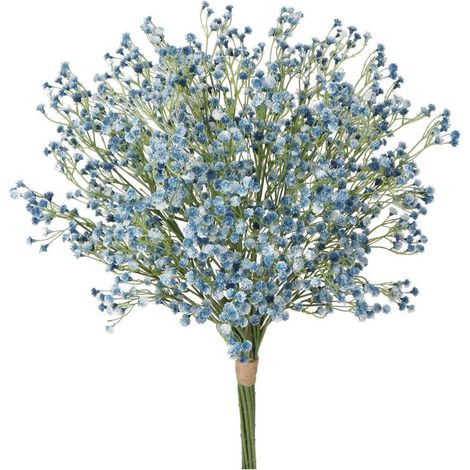 Künstlicher Schleierkraut Blumenstrauß 12 Stiele Blau 60cm Wetterfest (1/5)