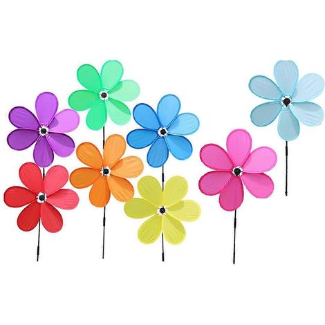8 Stück einlagige sechsblättrige Windmühlen-Windspinner