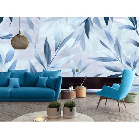 Fototapete Blätter Abstrakt, für Wohnzimmer und Schlafzimmer, 150 x 105 cm – Komplettset inkl. Kleister & Anleitung (1/5)