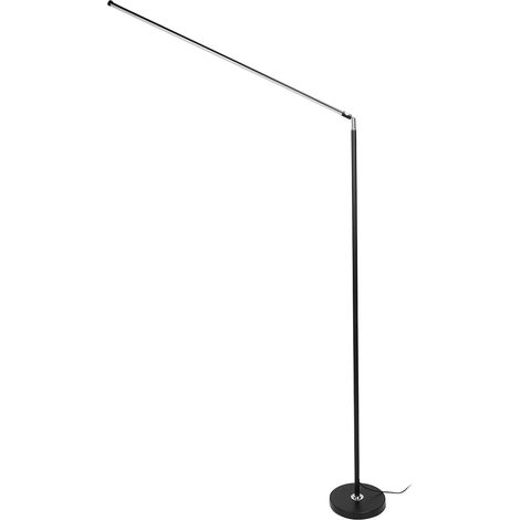 Lampadaire LED 36W réglable 3 températures 3300K-6500K, lumière de lecture sur pied pour salon, noir, prise UE 110-240V (1/5)