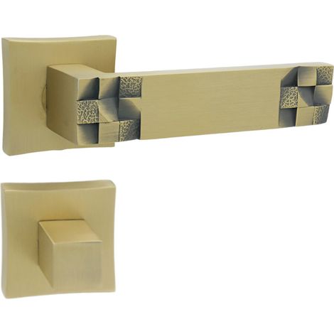 DOMINO Poignée de porte TORO QR M3 Matt WC Poignée avec rosace WC Bronze mat (1/5)