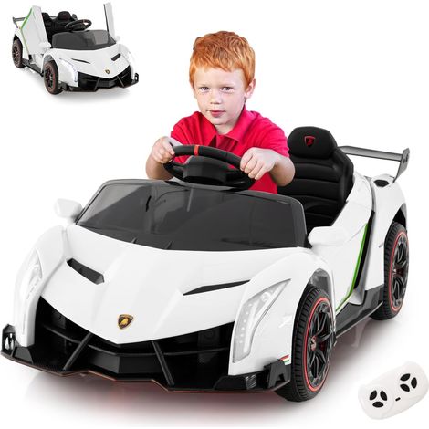 Goplus – Voiture électrique enfant 3-8 ans 12V – 1 place – Charge 30kg – Télécommande 2,4G – Multimédia avec ports AUX et USB – Lamborghini (1/5)