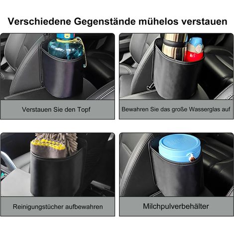 Supporto laterale per seggiolino auto, ampio portabicchiere impermeabile con tasca estensibile, borsa portaoggetti multifunzionale per bottiglia d'acqua (1/5)