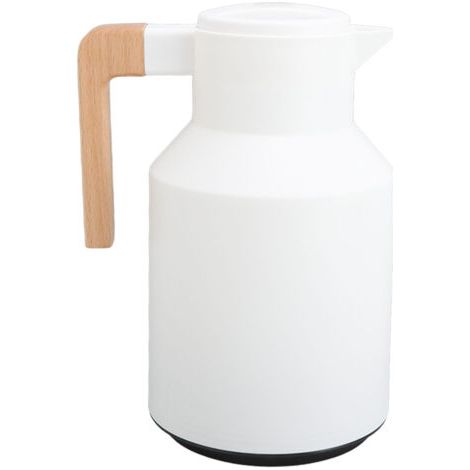 Haofy Carafe à café Isolée Sous Vide à Double Paroi de 1000 Ml avec Doublure en Verre pour la Maison et le Bureau – Cafetière Arabe avec Large Ouverture, Poignée en Bois, Rétention de Température. (1/5)
