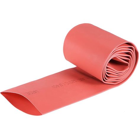 Gaine Thermorétractable 40mm Diamètre 66mm Largeur Plate 2:1 Rapport Manchon Câble Tube Rétractable 1m Rouge (1/5)