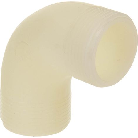 tecuro 90° Winkel mit beidseitig 1 1/4 Zoll Außengewinde, PA (nylon 66), natur (1/5)