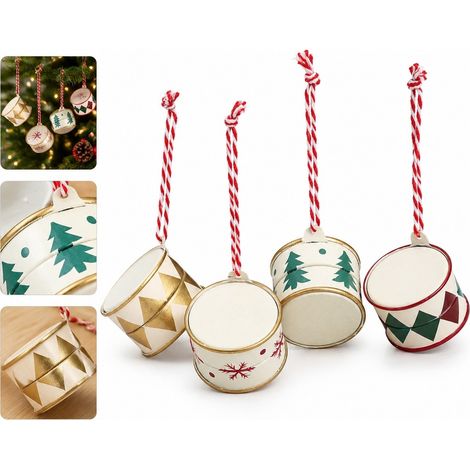 Lot de 4 Flocons de Neige Décoratifs en Fer Forgé 4x5cm, Suspensions pour Sapin et Branches de Noël 1 Set (1/5)