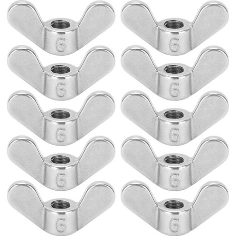 Écrous papillon inox M6 - Kit de 10 pièces pour équipement industriel (1/5)
